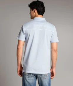 Tops | BKE Textured Polo Light Blue