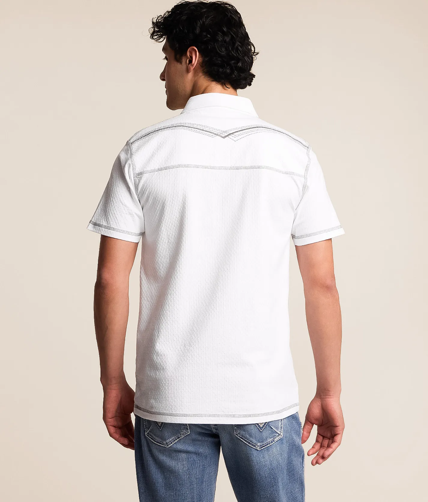 Buckle Black Textured Polo White Online