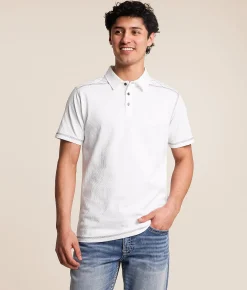 Buckle Black Textured Polo White Online