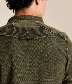 Buckle Black Textured Polo Green New