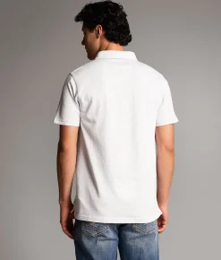 Tops | BKE Textured Polo White Grey