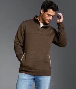 Tops | Outpost Makers Textured Quarter Snap Pullover Demitasse