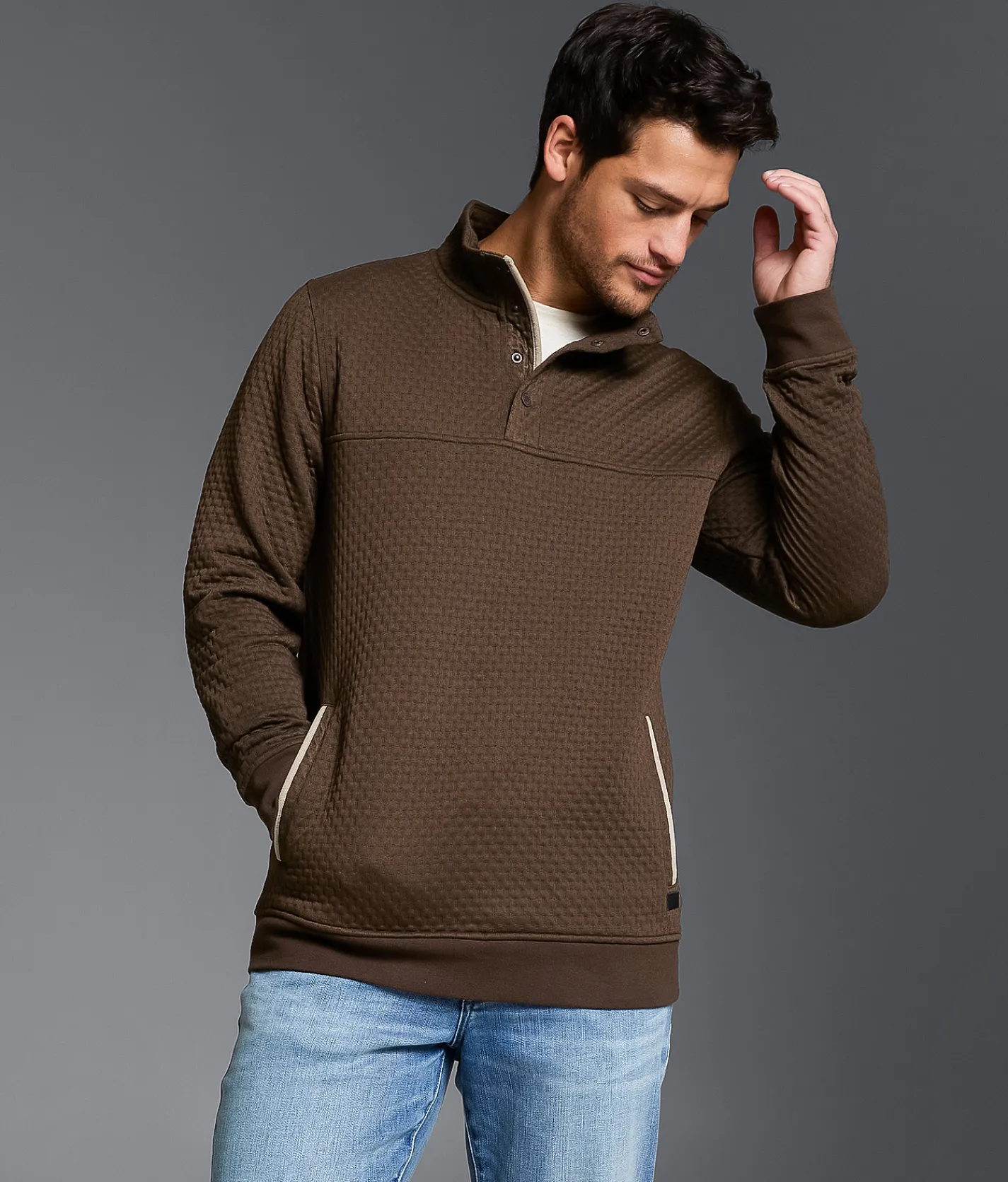 Tops | Outpost Makers Textured Quarter Snap Pullover Demitasse