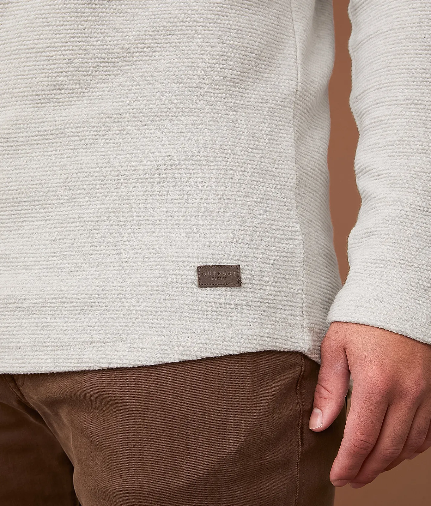 Tops | Outpost Makers Textured Quarter Zip Pullover White Heather
