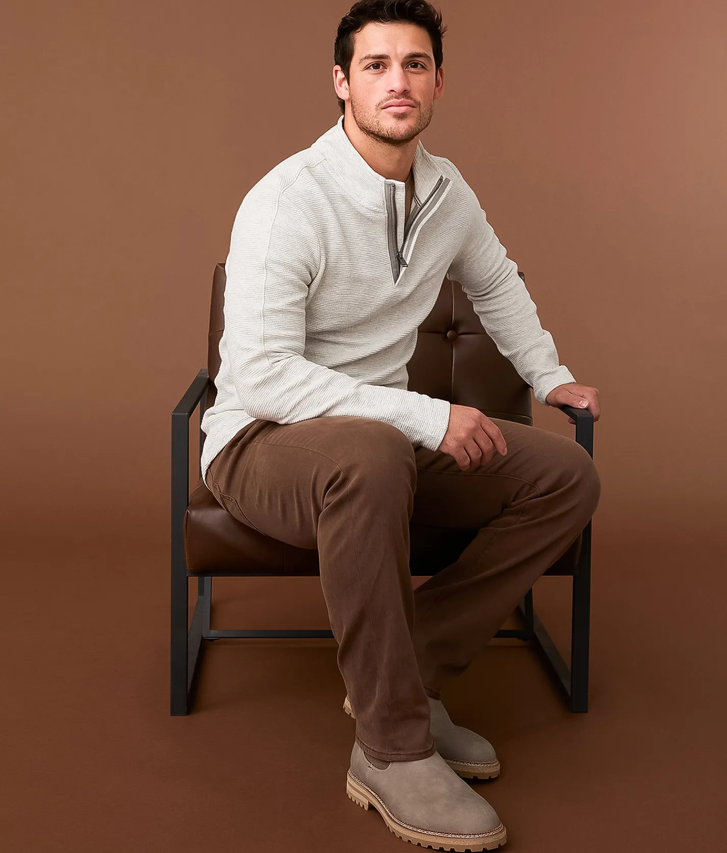 Tops | Outpost Makers Textured Quarter Zip Pullover White Heather