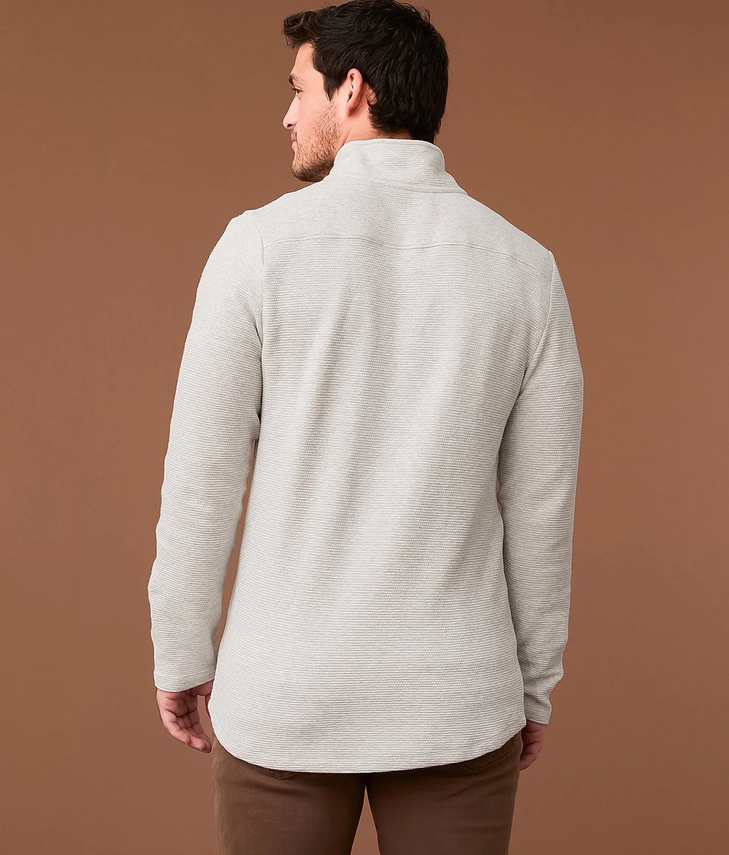 Tops | Outpost Makers Textured Quarter Zip Pullover White Heather