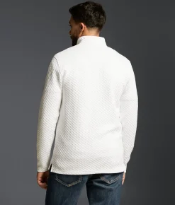 Outpost Makers Textured Quarter Zip Pullover White
