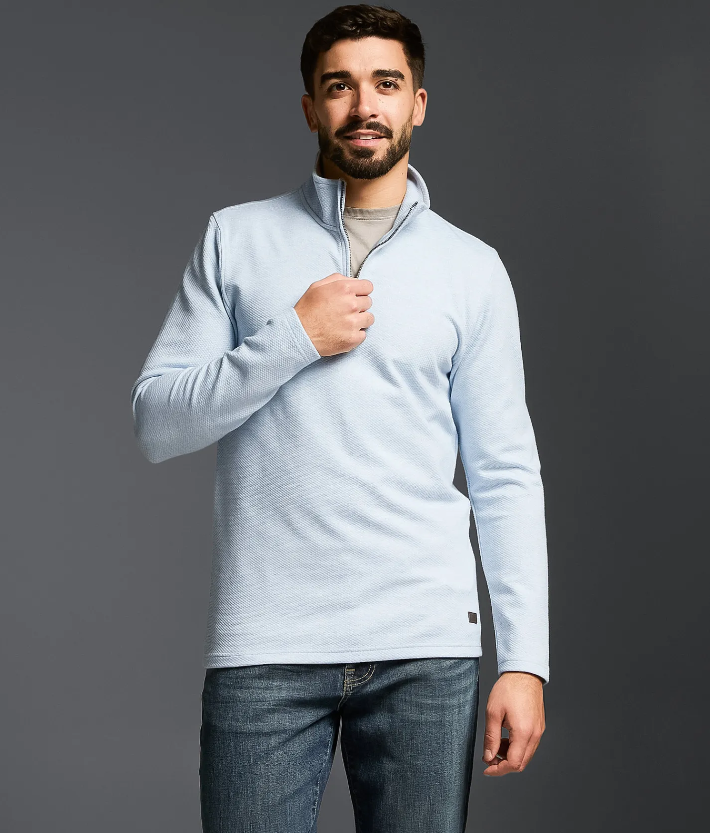 Outpost Makers Textured Quarter Zip Pullover Blue Best