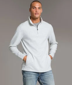 BKE Textured Quarter Zip Pullover Grey Hot
