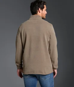 Outpost Makers Textured Quarter Zip Sweater Brindle