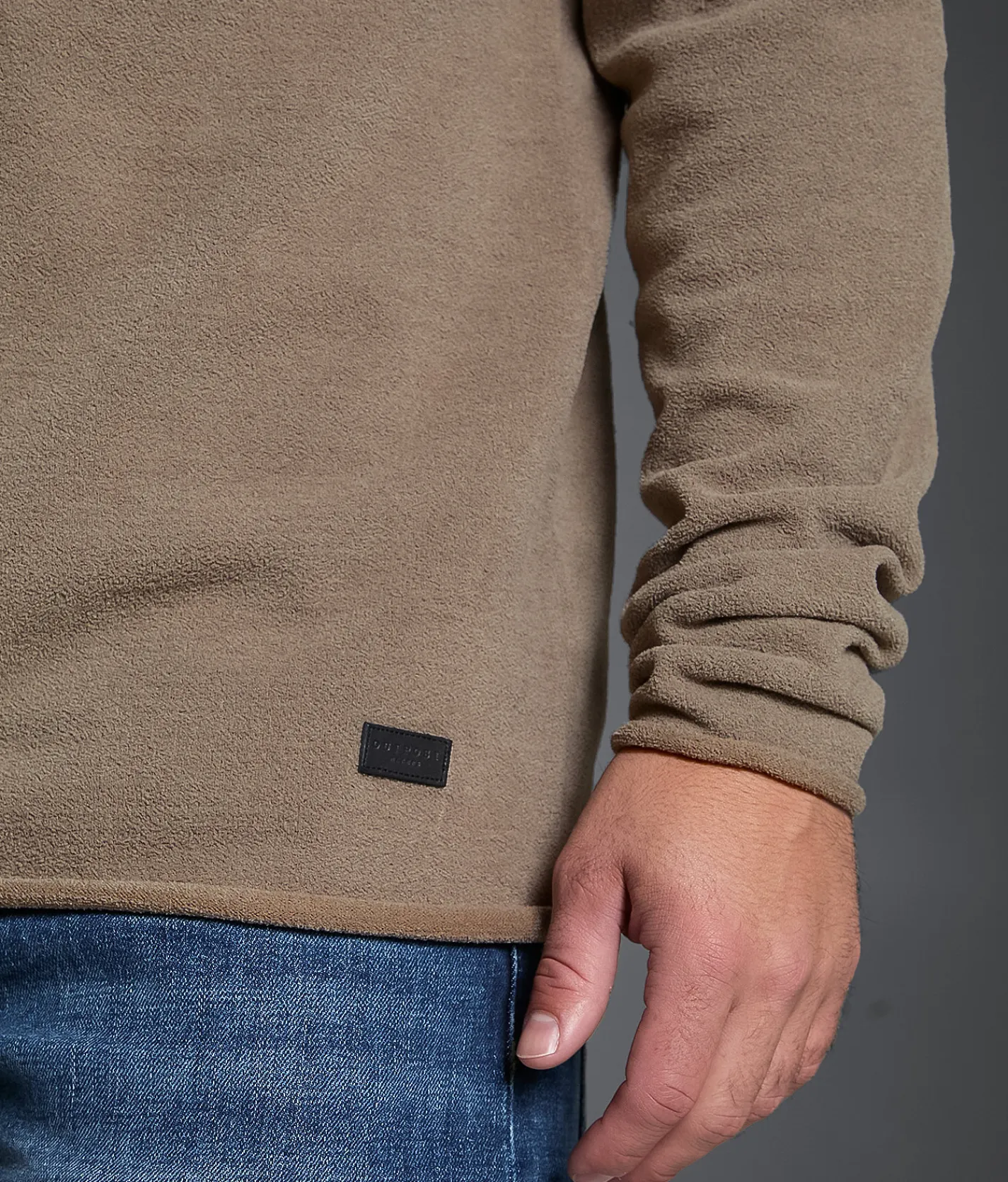 Outpost Makers Textured Quarter Zip Sweater Brindle