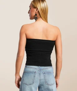 Freshwear Textured Seamless Stretch Tube Top Blazing Orange Discount