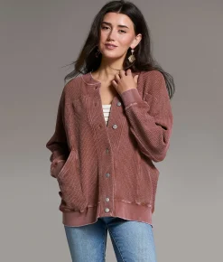 Tops|Coats & Jackets | BKE Textured Shacket Apple Butter