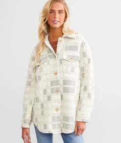 BKE Textured Shacket Beige Best