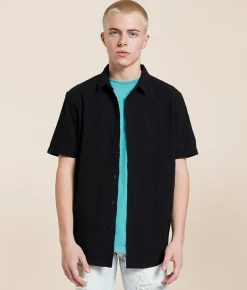 Tops | Nova Industries Textured Shirt Black
