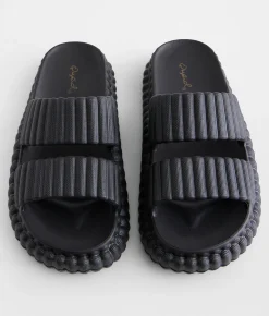 Shoes | Qupid Textured Slide Black