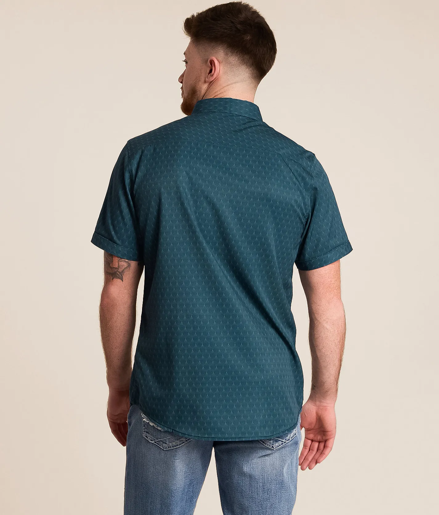 J.B. Holt Textured Standard Performance Stretch Shirt Dark Teal