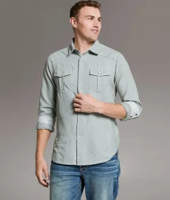 BKE Textured Standard Shirt Light Green New