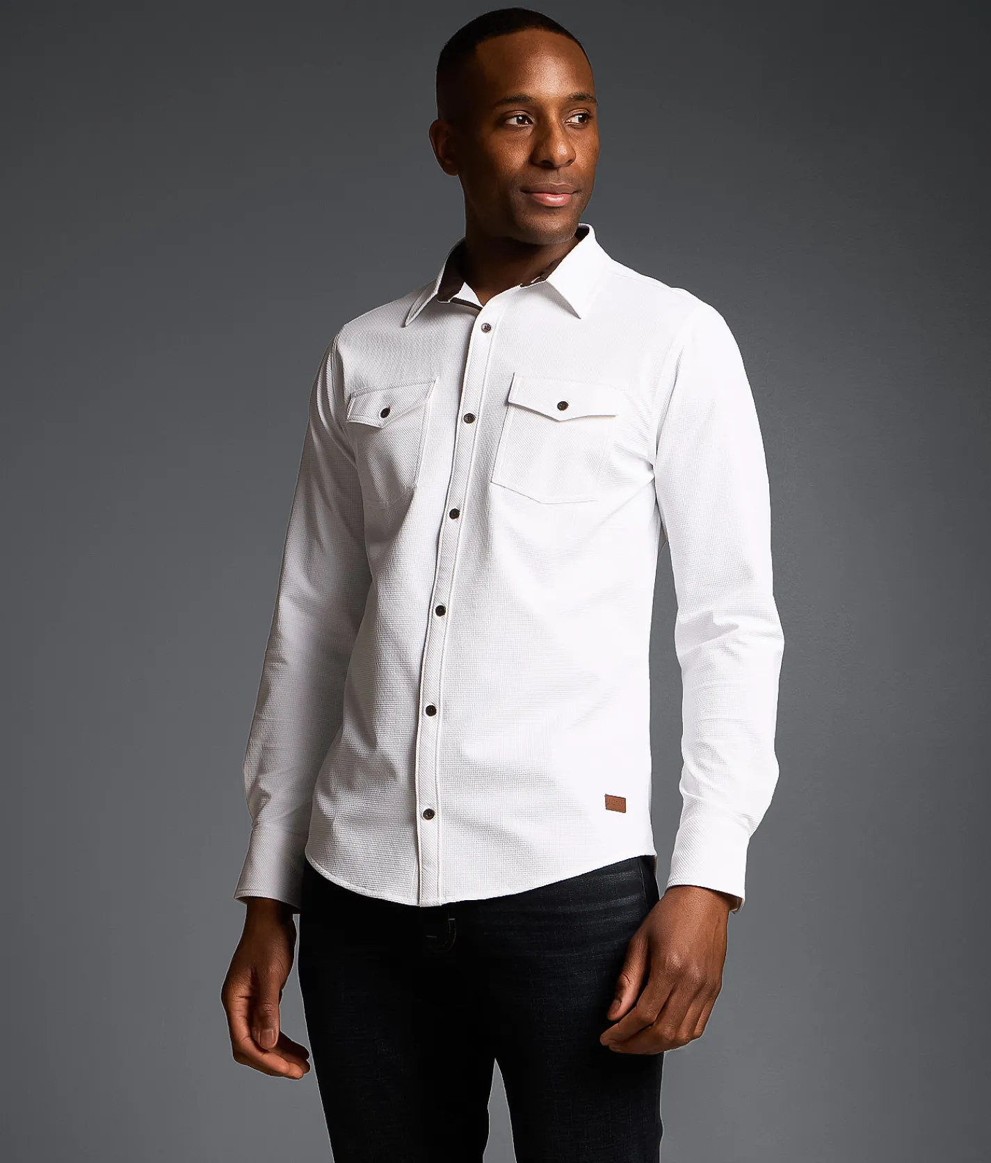 Tops | Outpost Makers Textured Standard Stretch Shirt White