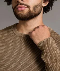 BKE Textured Stonewash Sweater Walnut