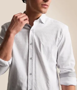 Eight X Textured Stretch Shirt White