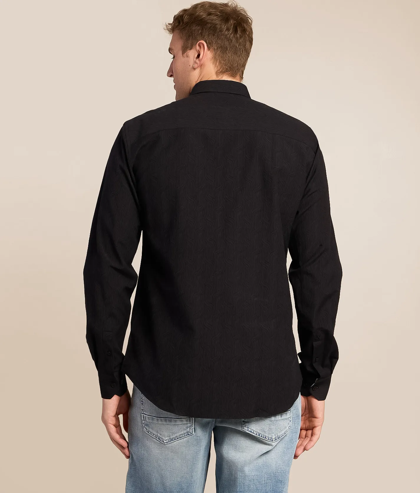 Eight X Textured Stretch Shirt Black New