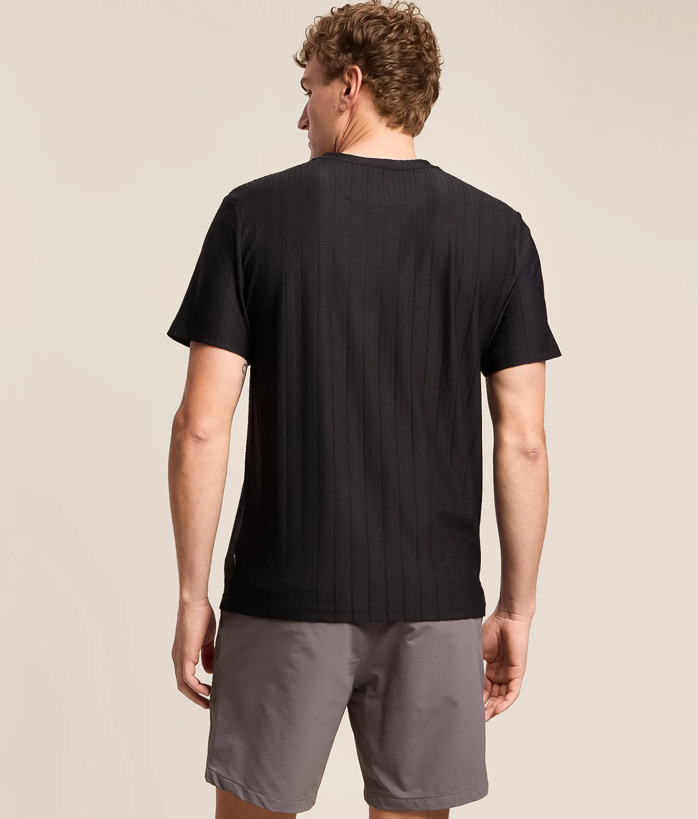 Tops | Nova Industries Textured Stripe T-Shirt Black