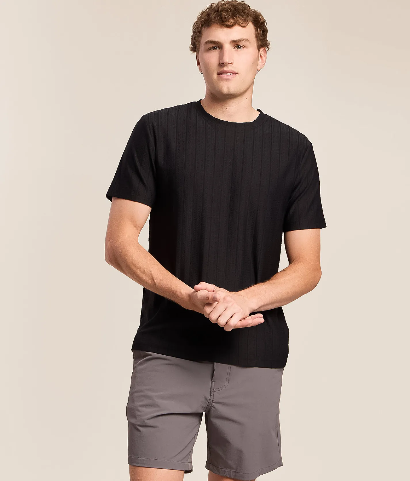 Tops | Nova Industries Textured Stripe T-Shirt Black