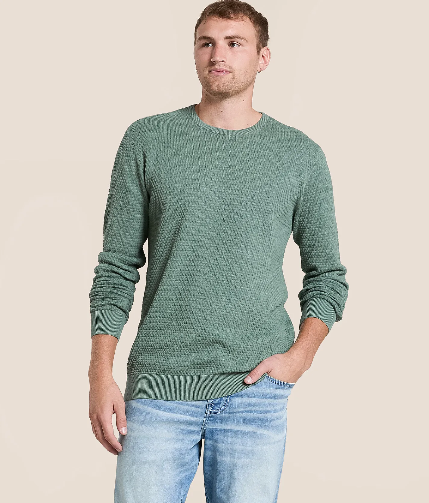BLEND Textured Sweater Ensign Blue Online