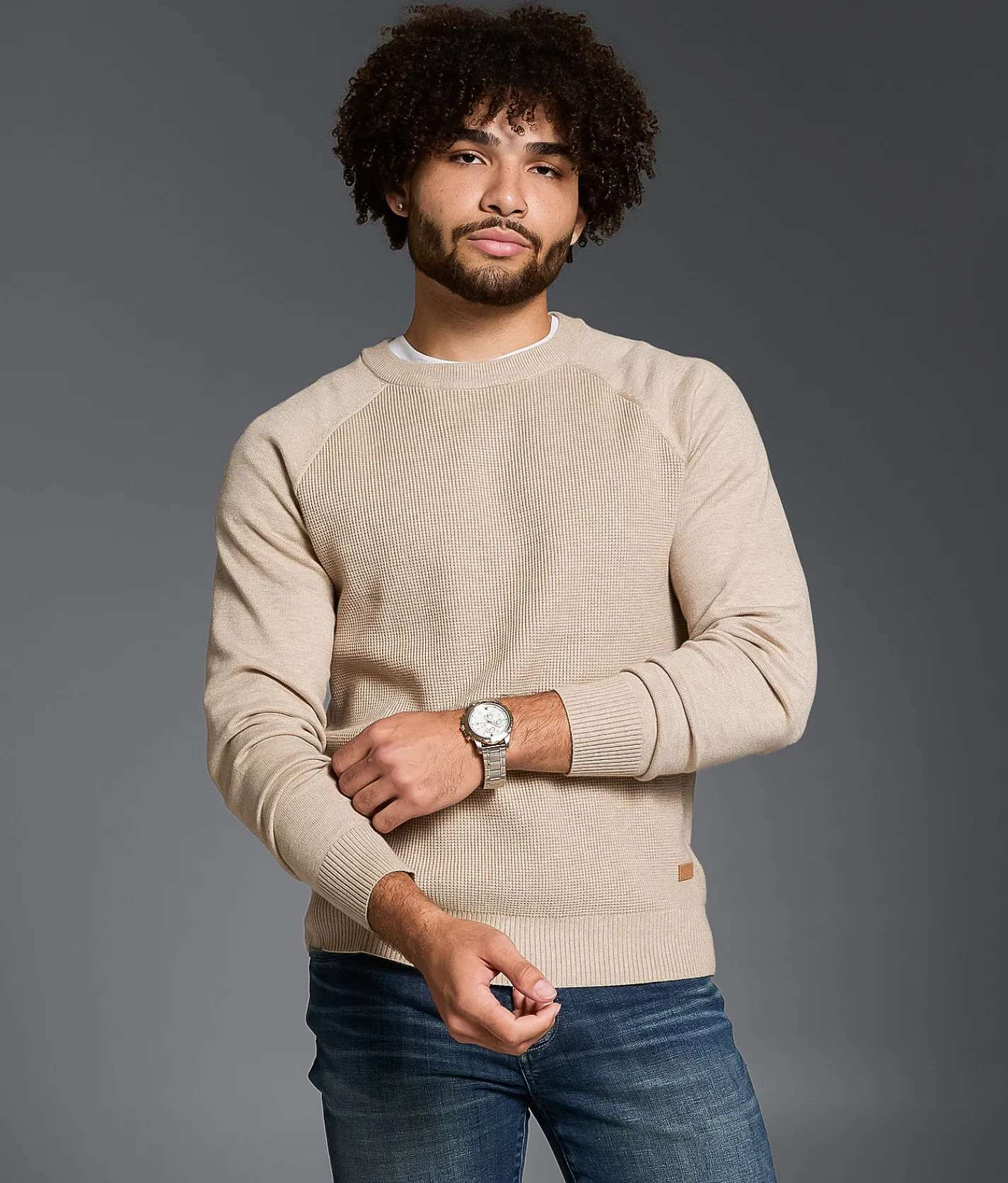 Outpost Makers Textured Sweater Tan Sale
