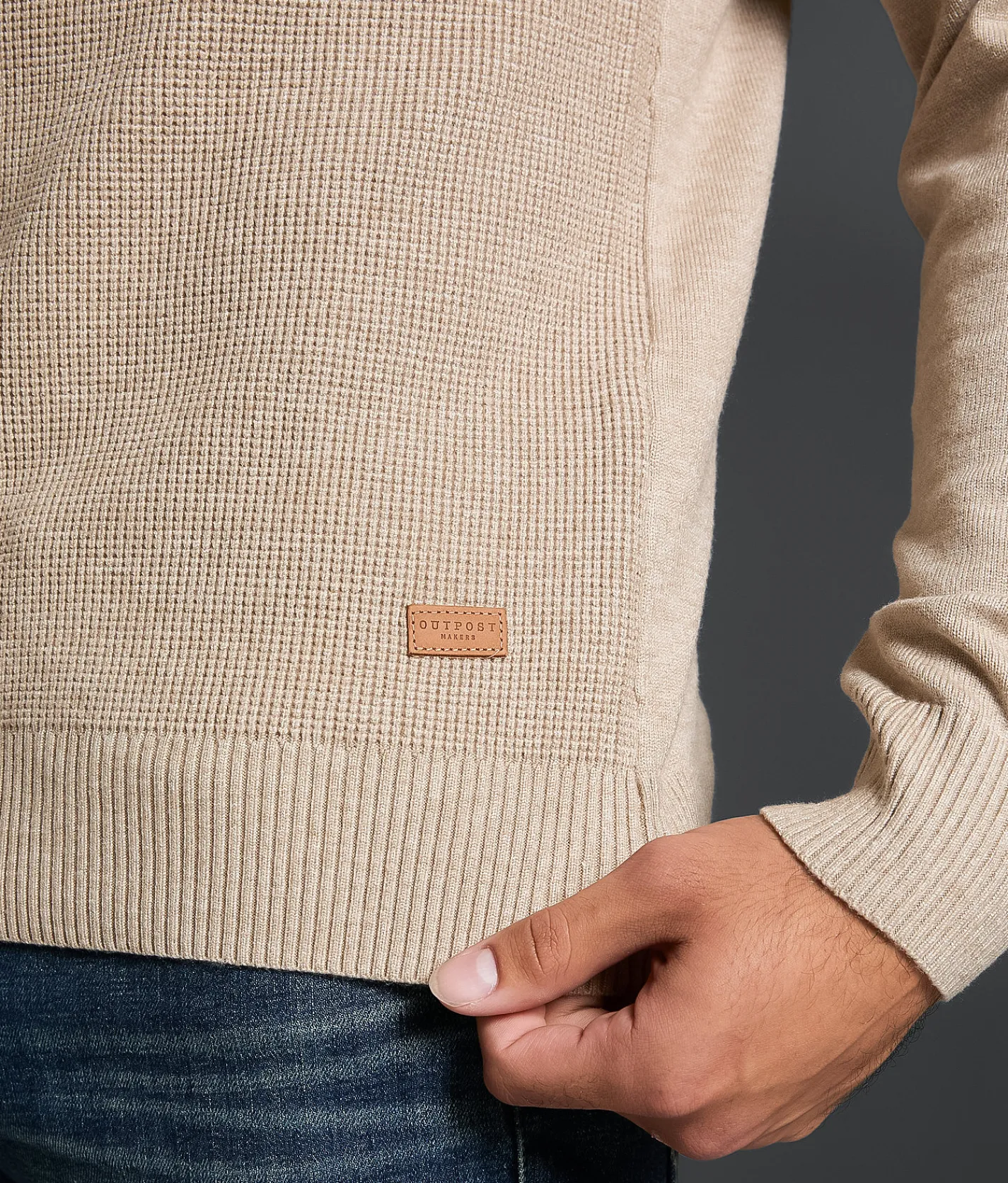 Outpost Makers Textured Sweater Tan Sale