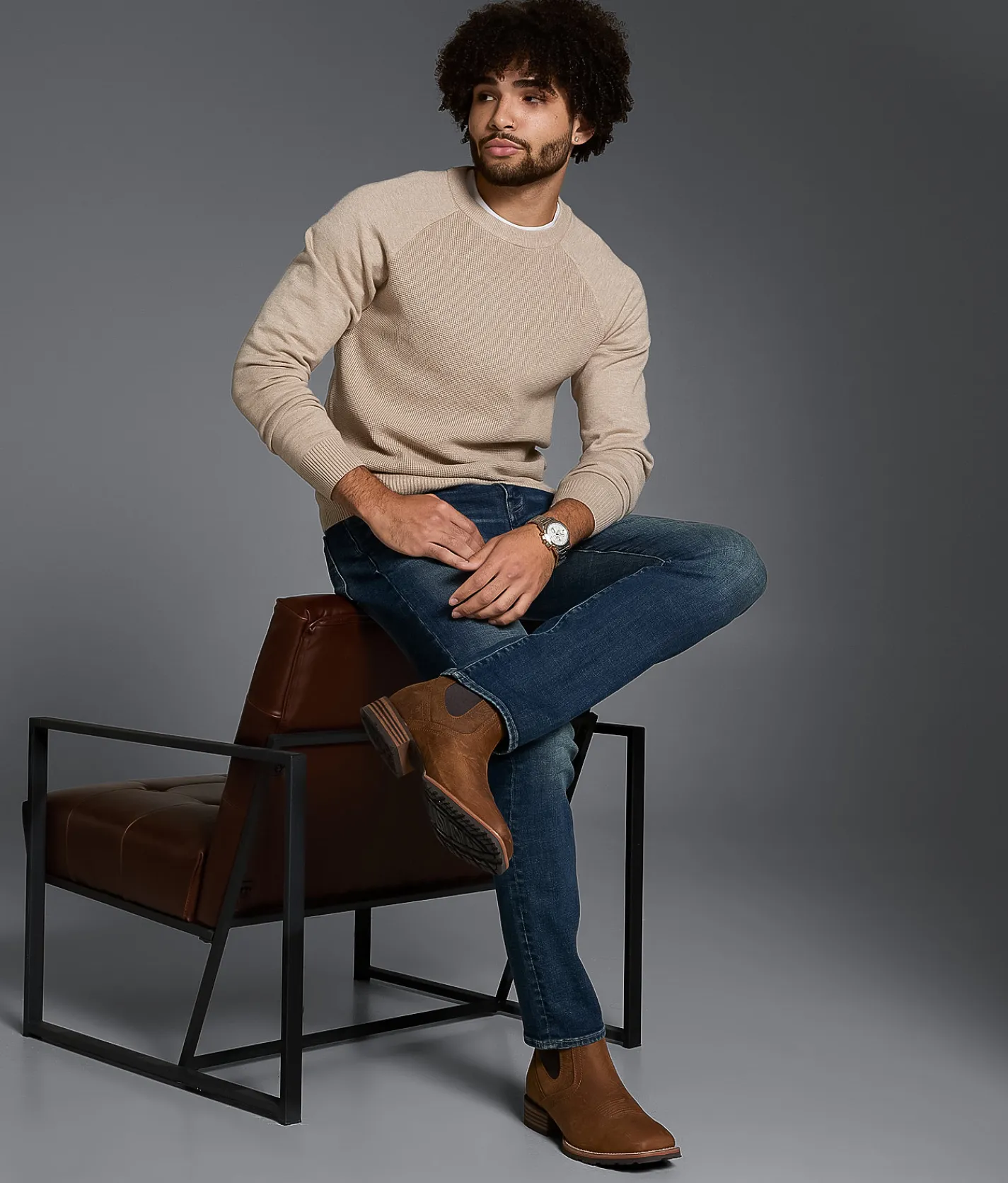 Outpost Makers Textured Sweater Tan Sale