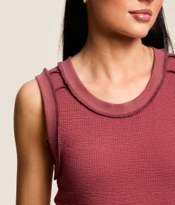 Tops | Gilded Intent Textured Tank Top Burgundy