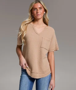 Tops | BKE Textured Top Natural