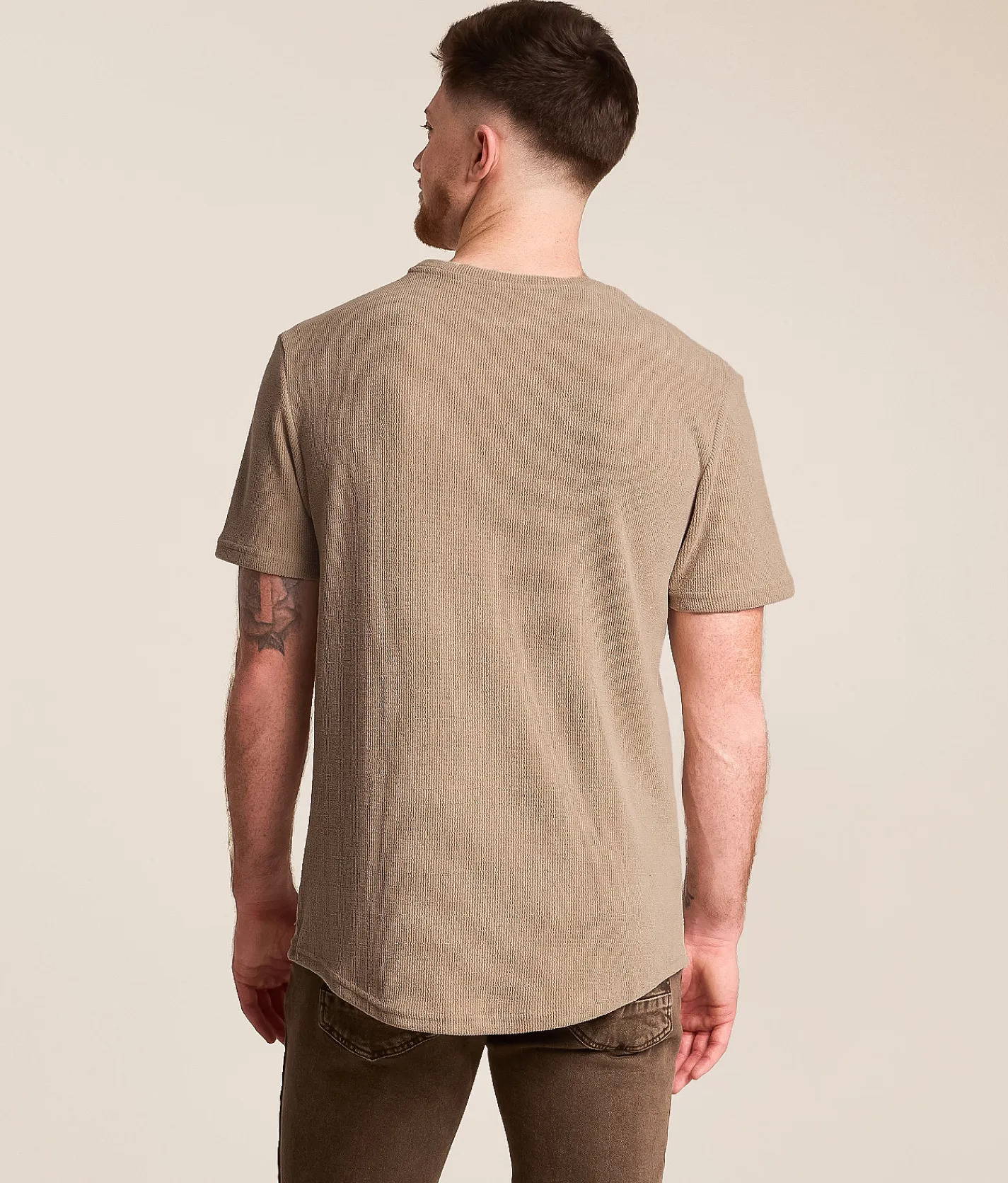 Nova Industries Textured T-Shirt Brown Clearance
