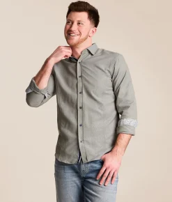 Eight X Textured Woven Shirt Olive Sale