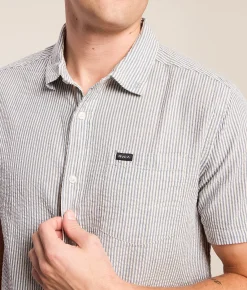 RVCA That'll Do Seersucker Shirt Vintage Navy
