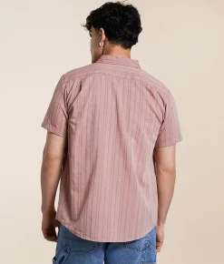 Tops | RVCA That'll Do Striped Stretch Shirt Pale Mauve