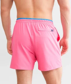 Bottoms|Swimwear | Chubbies The Avalons Stretch Swim Trunks Bright Pink