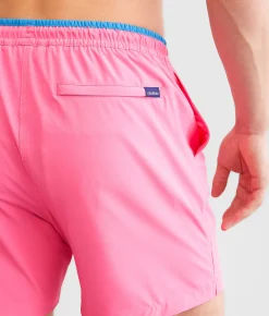 Bottoms|Swimwear | Chubbies The Avalons Stretch Swim Trunks Bright Pink