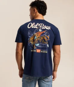 Tops|Graphic T-Shirts | Old Row The Banquet Cowboy 2.0 T-Shirt Navy
