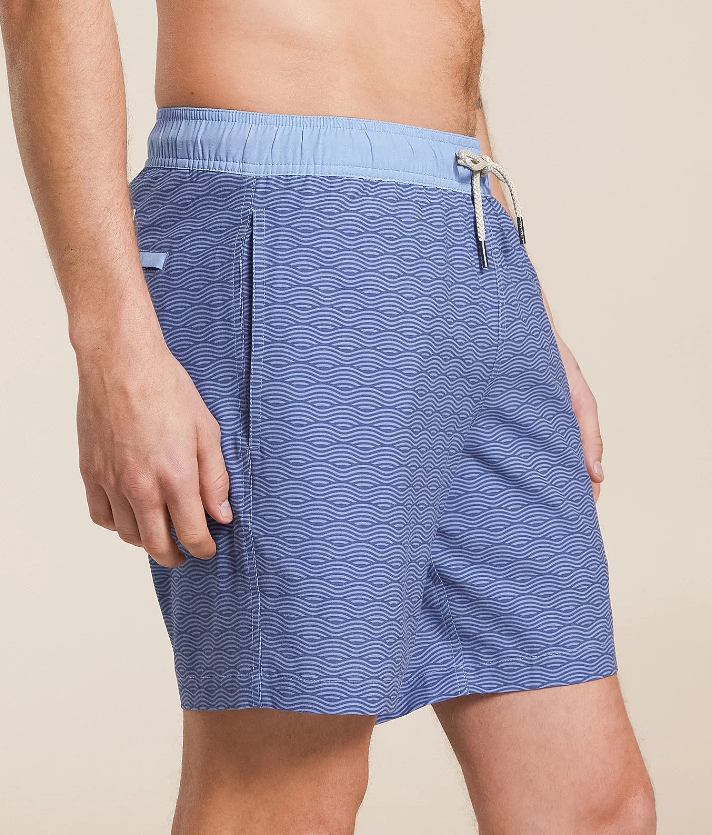 Fair Harbor The Bayberry Waves Stretch Swim Trunks Blue