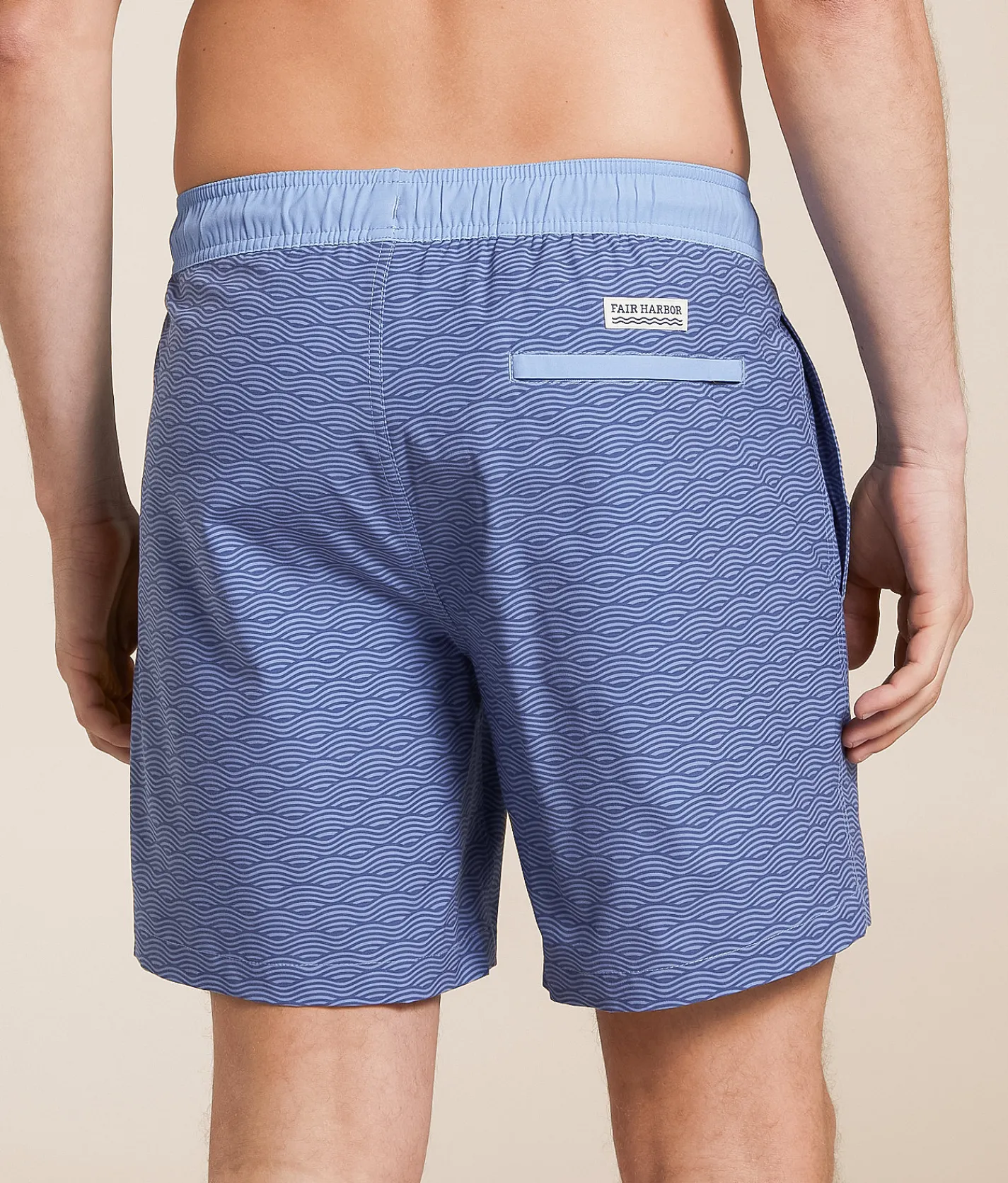 Fair Harbor The Bayberry Waves Stretch Swim Trunks Blue