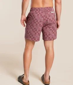 Bottoms|Swimwear | Fair Harbor The Bayberry Sand Dollar Stretch Swim Trunks Coral