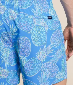 Bottoms|Swimwear | Chubbies The Bay Breeze Stretch Swim Trunks Medium Blue
