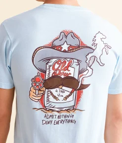 Graphic T-Shirts | Old Row The Beer Can Cowboy T-Shirt Chambray