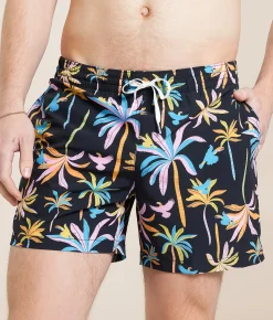 Bottoms|Swimwear | Chubbies The Night Light Stretch Swim Trunks Black