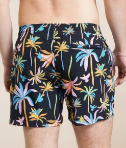Bottoms|Swimwear | Chubbies The Night Light Stretch Swim Trunks Black
