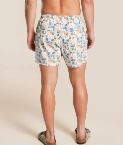 Fair Harbor The Bungalow Beach Sun Tile Stretch Swim Trunks Assorted New