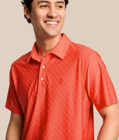 Tops|Activewear | Chubbies The Chili Pepper Performance Polo Coral